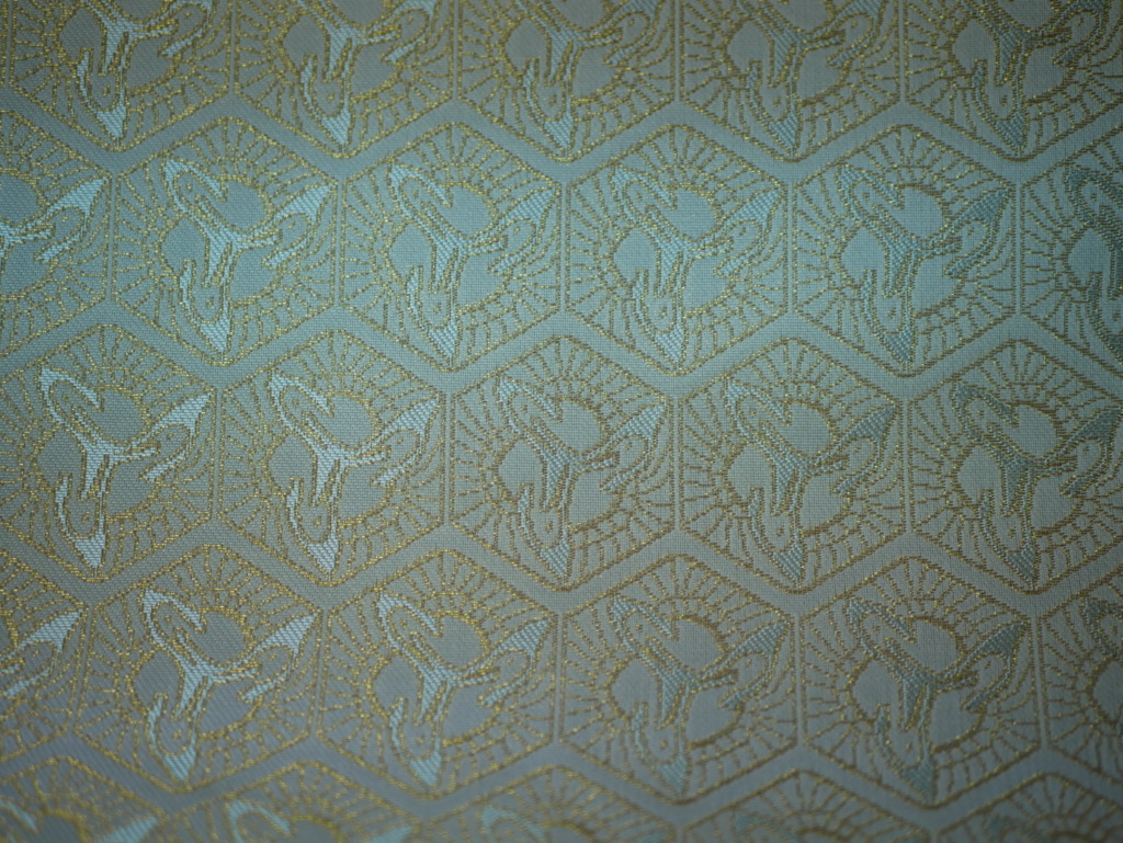 西陣織 金襴 鶴亀甲紋様