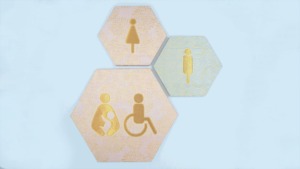 Nishijin Silk Brocade Pictogram Signs panel