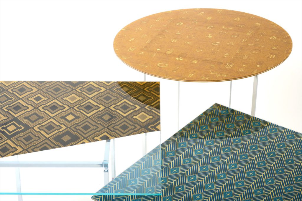 Golden Coloured Silk Kyoto Glass SUI Table 