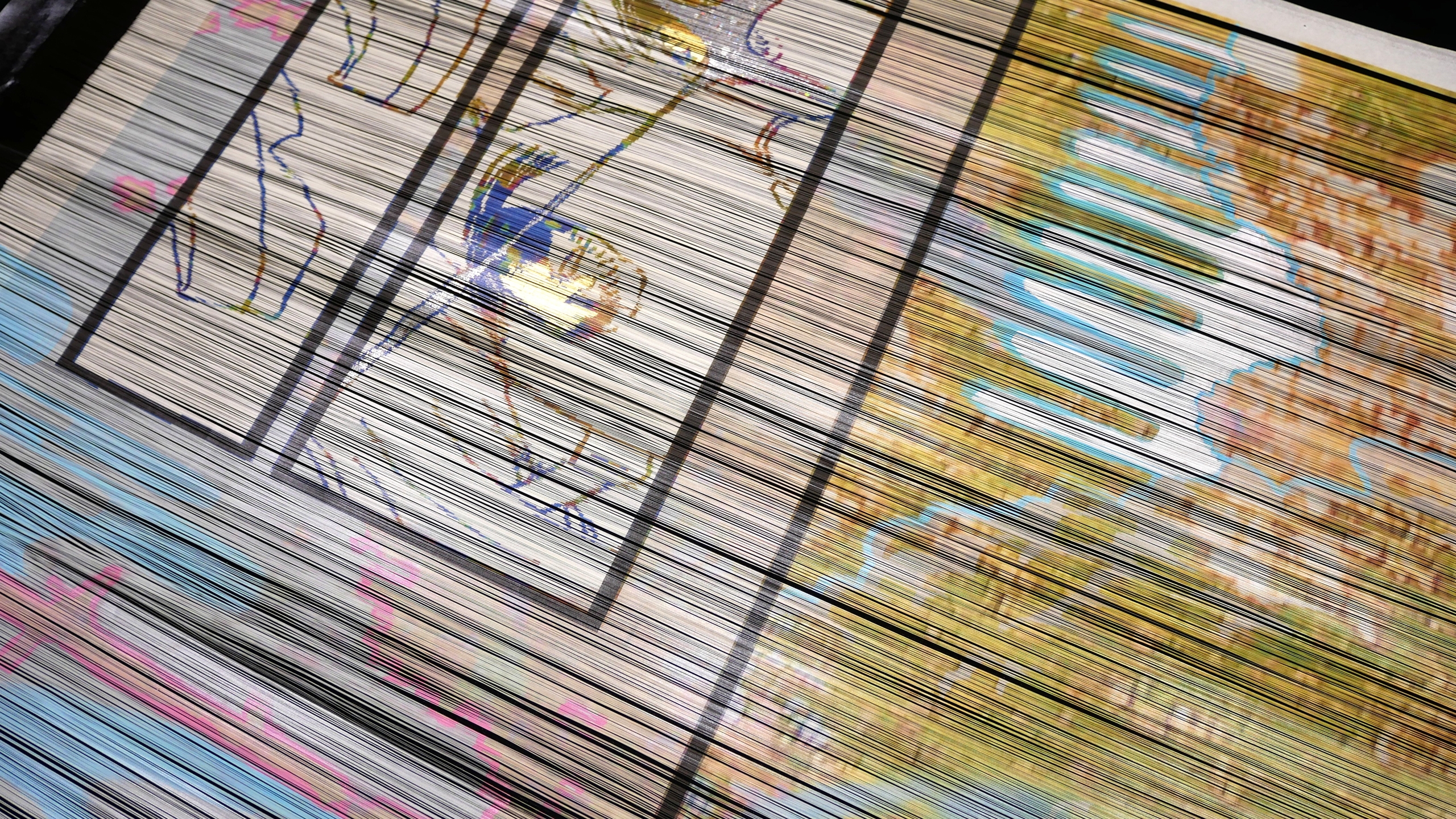 Hikibaku for MANGA × Nishijin Weaving, Designed by Granuto, Foil by Yamazaki, Cut by Takeuchi Studio