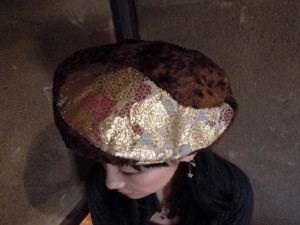 西陣金襴 薔薇に青海波 ベレー帽