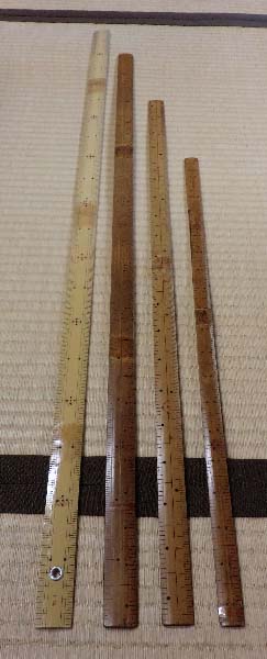 西陣織 金襴 正絹 鯨尺、曲尺、メートル尺、ものさし 比較