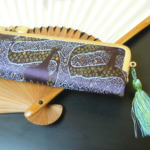 西陣織 金襴 正絹 菱つなぎ紋様使用　扇子入れ