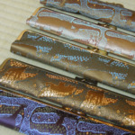 西陣織 金襴 正絹 菱つなぎ紋様使用 扇子入れ