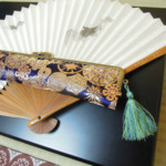 西陣織 金襴 正絹 菱つなぎ紋様使用 扇子入れ