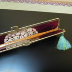 西陣織 金襴 正絹 菱つなぎ紋様使用 扇子入れ