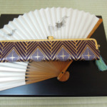 西陣織 金襴 正絹 菱つなぎ紋様使用 扇子入れ