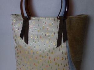 全正絹 西陣金襴 滴紋様　ハンドバッグ