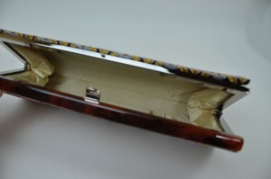 西陣織 金襴 全正絹 羽重ね紋様 クラッチバッグ