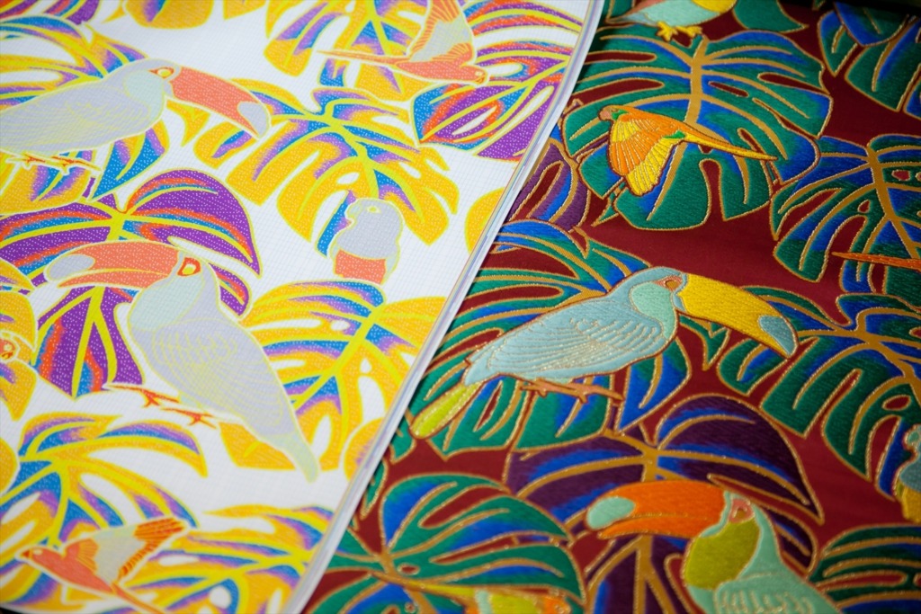 西陣織で描かれる紋図というデザイン画