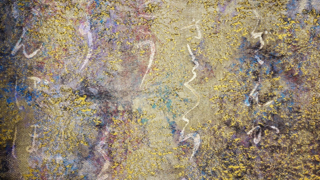 西陣織 金襴 真珠粉本銀箔模様引箔 西陣織金襴 四季の花名紋様