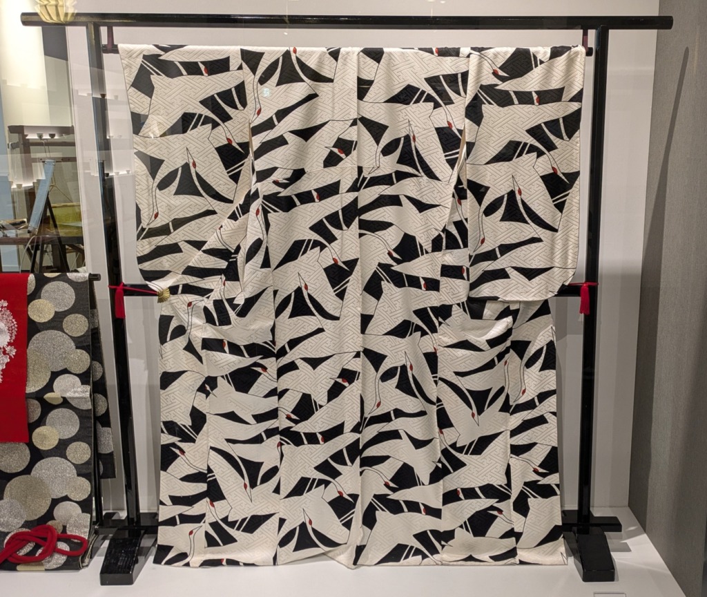 京友禅　鶴尽し