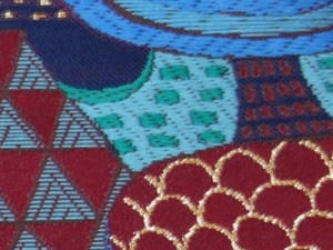 西陣織 浮き紋のとじ