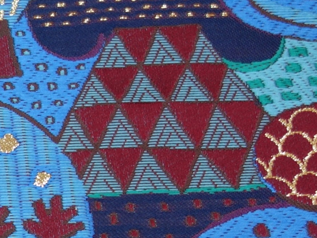 西陣織　浮き紋のとじ