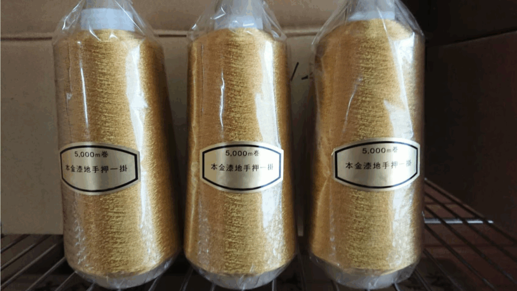 本金漆地手押一掛 本金糸