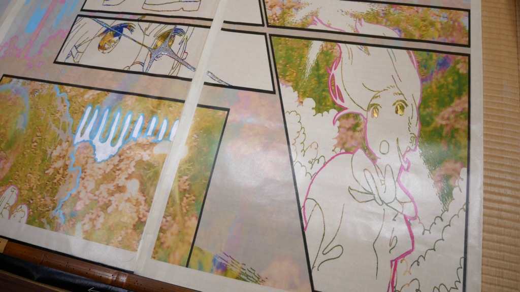 ぐらにゅーとーによるデザインのMANGA×西陣織用引箔